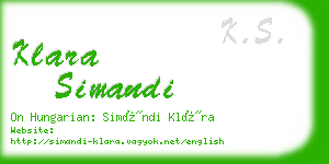 klara simandi business card